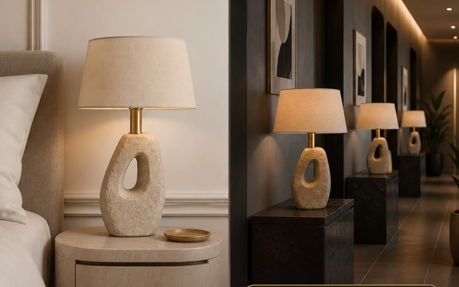 Comparison of a consumer buying one lamp and a business buyer ordering 100 with pricing, lead-time, specification, and approval requirements.